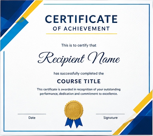 Elegant gold and navy certificate designs